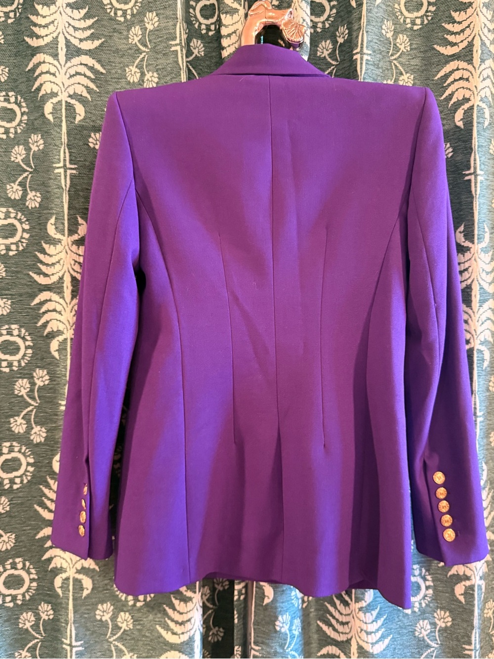 ZARA Purple Double-Breasted Blazer Gold Buttons Sz XS - Picture 13 of 14